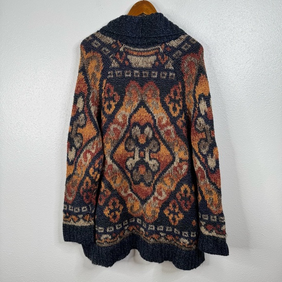J. Jill Boho Print Wool Blend Cardigan Size Xlarge - Picture 3 of 6